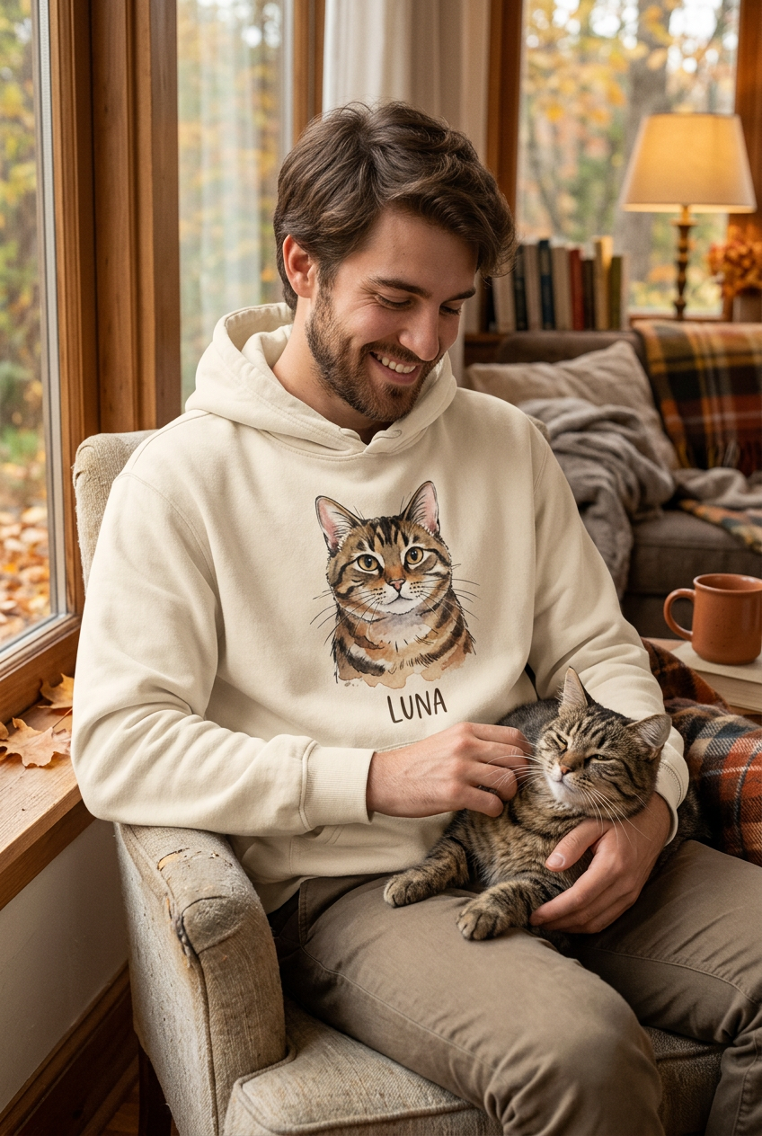 Hoodie Portrait de ton Animal — Personnalisé avec sa Photo